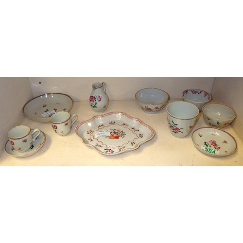 384 - A group of floral tea bowls etc - from the estate of Lady Davina Barnard dec'd