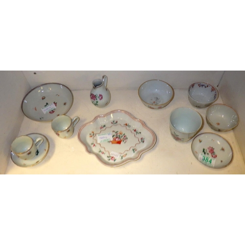 384 - A group of floral tea bowls etc - from the estate of Lady Davina Barnard dec'd