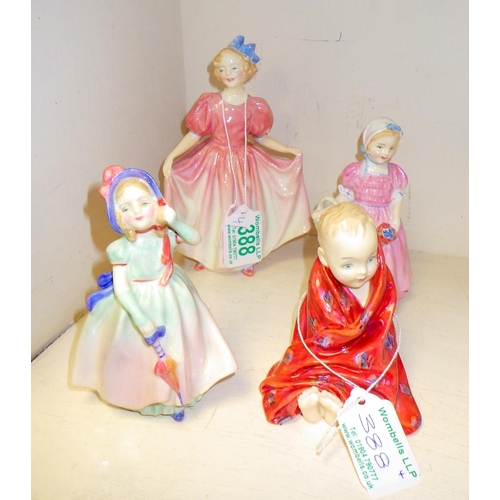 388 - Four Royal Doulton figures: The Little Pig, Tinkle Bell, Babie & Sweeting (4)