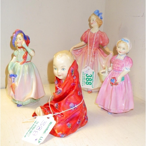 388 - Four Royal Doulton figures: The Little Pig, Tinkle Bell, Babie & Sweeting (4)