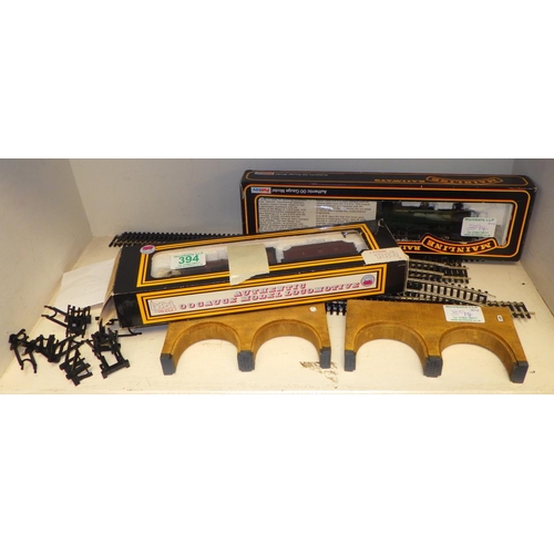 394 - A Mainline Railways Mugol Loco together with a Dapol LMS Maroon and misc track, Hogwarts bridges etc... 