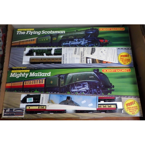 398 - Hornby Railways The Flying Scotsman and the Mighty Mallard train sets, incomplete missing track & ac... 