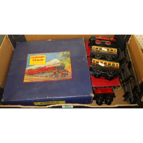 403 - A Hornby Pullman O gauge train set boxed