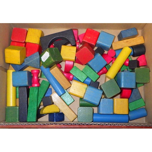 408 - A qty of children's building bricks, two cases, scales etc (qty)