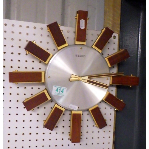 414 - A Seiko sunburst wall clock