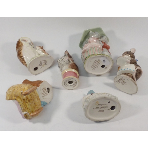 106 - Ten various Beatrix Potter figurines, Royal Albert and Beswick back stamps.