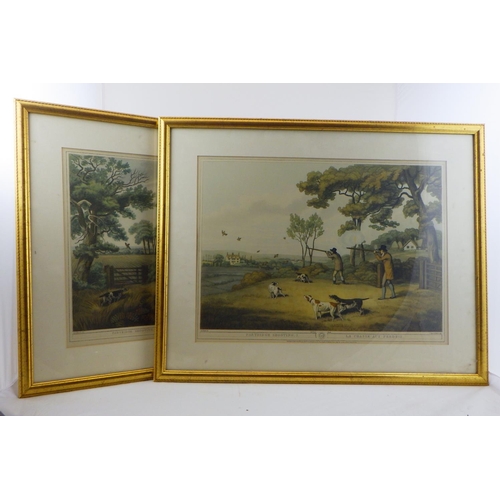 22 - Two framed French hunting prints 60 x 48cm
