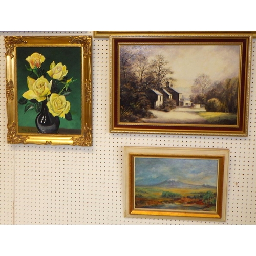 25 - A group of 3 oil paintings and 2 pastels including still life by Stanley Dollimore (5)
