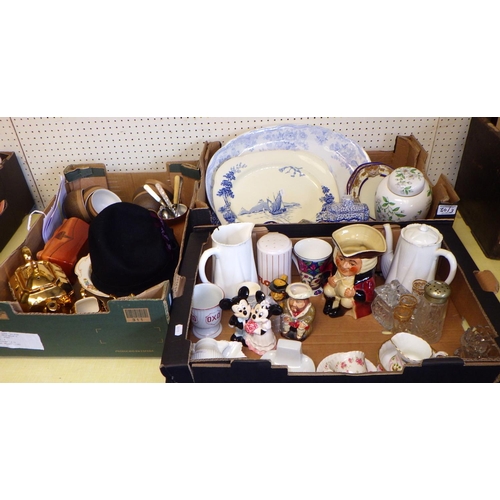 30 - Three boxes of misc ceramics and glass to include Shelley, Royal Albert, Sadler etc together with a ... 