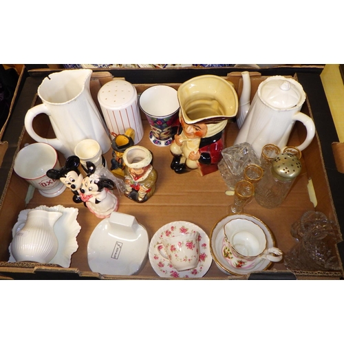 30 - Three boxes of misc ceramics and glass to include Shelley, Royal Albert, Sadler etc together with a ... 