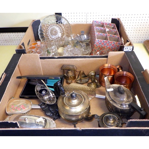 33 - A qty of misc metal and glass wares (2)