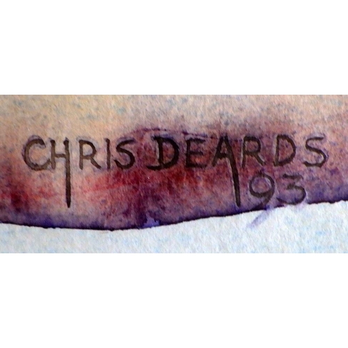 34 - A large Chris Deards 93 watercolour of ladies bathing by the sea 108 x 69cm