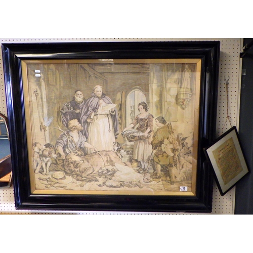 39 - A large framed religious embroidery 102 x 84cm