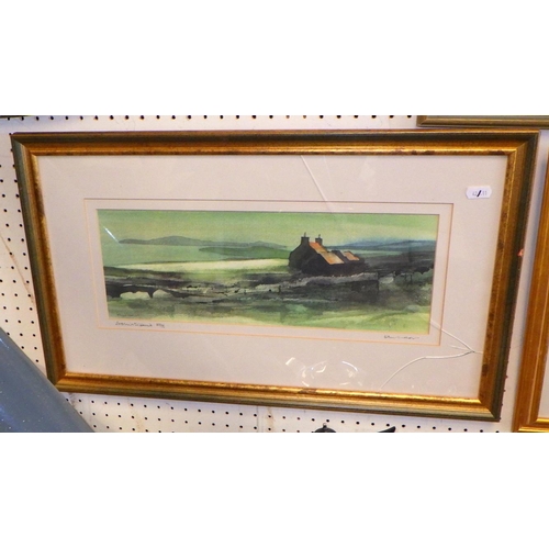 42 - Three frameless mirrors together with a qty of misc prints (11)