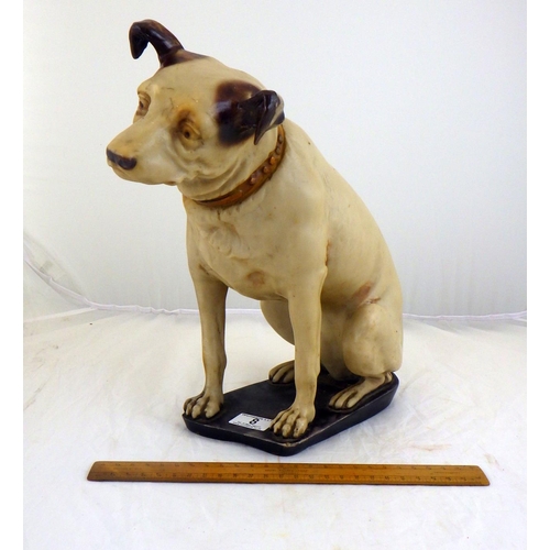 8 - A resin HMV style dog 36cm tall