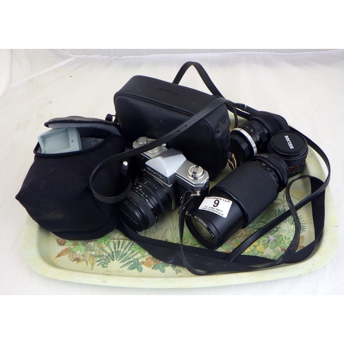 9 - A qty of various cameras to include Cannon SX600 HS, Fujica etc