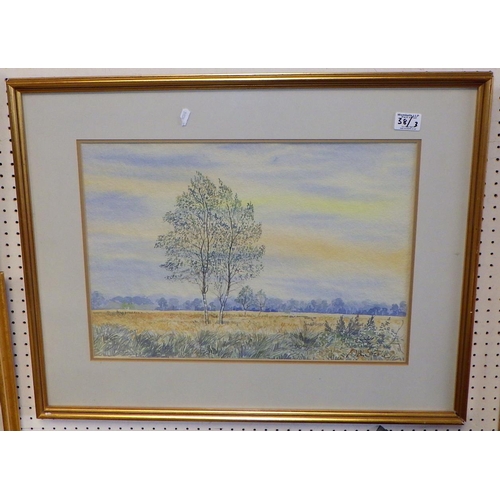 38 - Three Alan Stuttle watercolours 74 x 58cm (3)