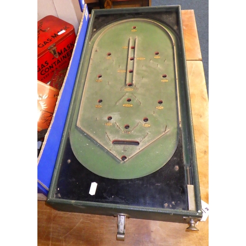 58 - A qty of vintage advertising tins, Jigsaws, table top bagatelle etc (2)