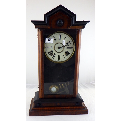 64 - A 19thC mantle clock af 53cm tall