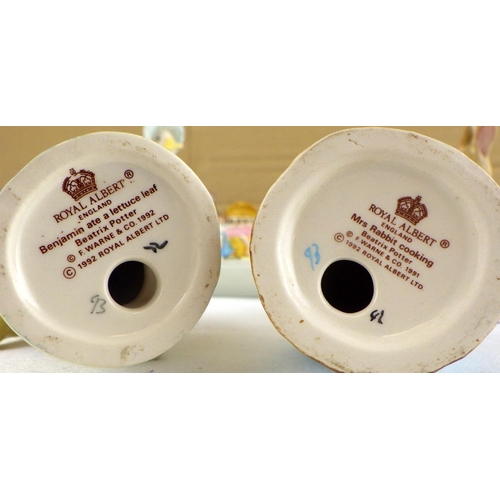 106 - Ten various Beatrix Potter figurines, Royal Albert and Beswick back stamps.