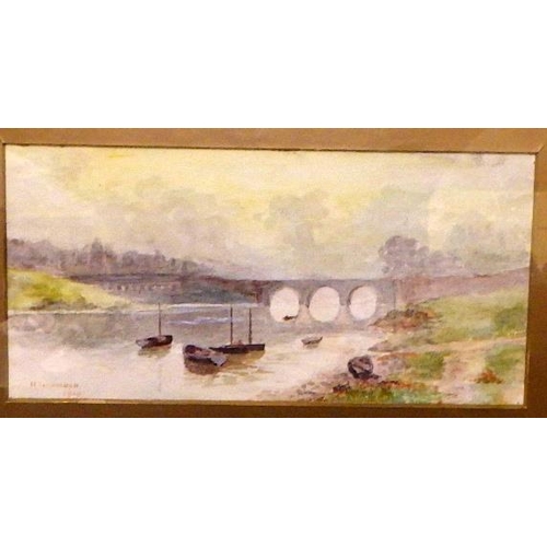 97 - Three H Riddiough watercolours 1919 Chester and two 1921 continental street scenes (3)