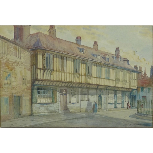 16 - Noel H Leaver: St William's College, York, watercolour signed lower right.  27 x 18cm presented in a... 