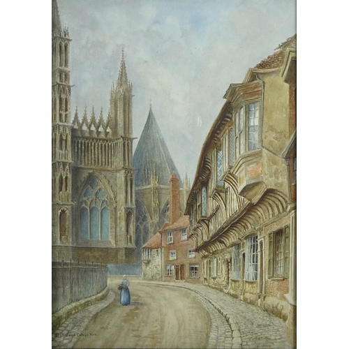 17 - Albert H Findley: St William's College, York, watercolour signed and titled.  27 x 38cm presented in... 