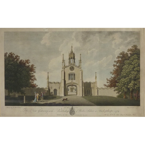 49 - The New Gateway at The Archbishop  of York's Palace at Bishopthorpe, print after Michael Rooker, pub... 