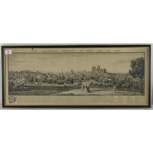 50 - The South East Prospect of the City of York, print after Samuel & Nathaniel Buck, originally publish... 
