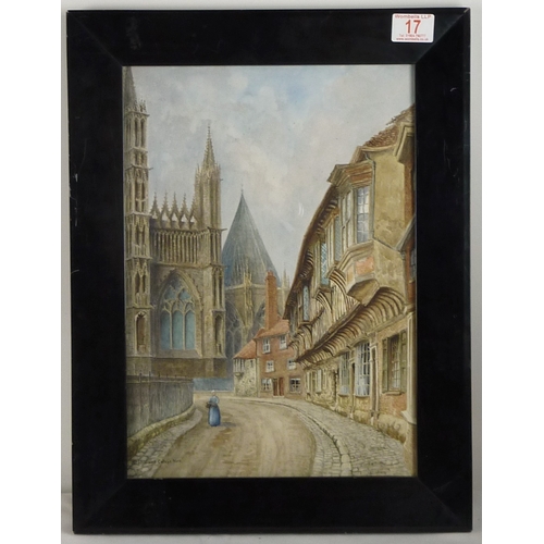 17 - Albert H Findley: St William's College, York, watercolour signed and titled.  27 x 38cm presented in... 