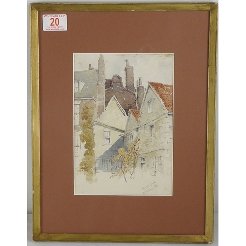20 - William James Boddy: Minster Yard, York watercolour signed lower right and dated 1891.  From the col... 