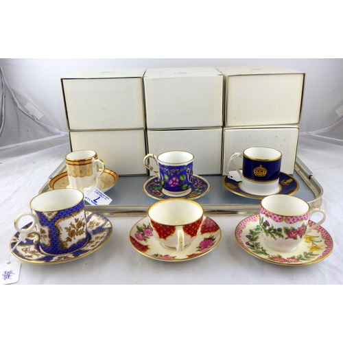 7 - A collection of 6 Royal Worcester Royal Collection cups and saucers with box