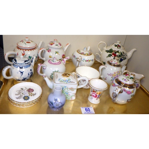 60 - A collection of small mainly Franklin Mint tea pots together with further misc ceramics