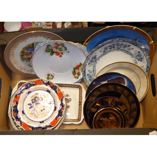 106 - Six boxes of misc ceramics to include Poole, Wedgwood, plates etc (6) AF