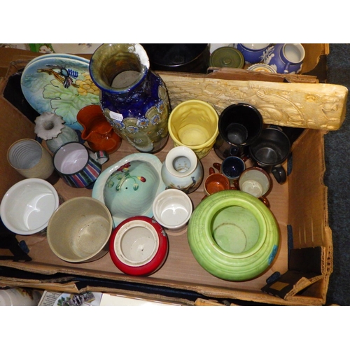 106 - Six boxes of misc ceramics to include Poole, Wedgwood, plates etc (6) AF