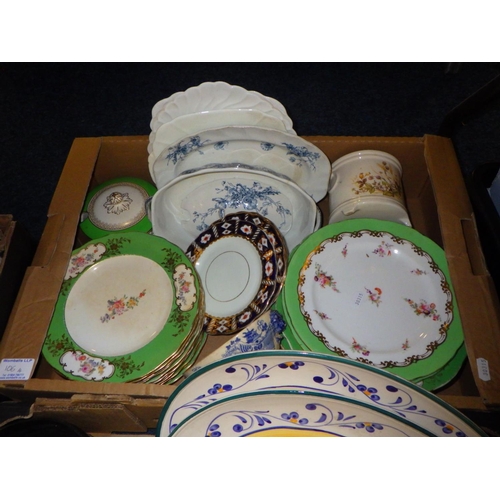 106 - Six boxes of misc ceramics to include Poole, Wedgwood, plates etc (6) AF