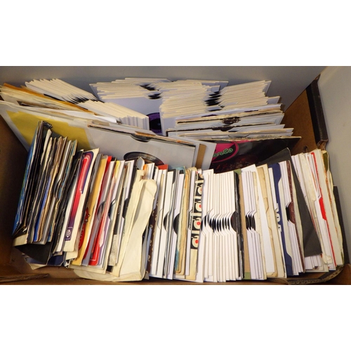 111 - Two boxes of mainly pop singles and Lps (2)