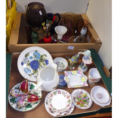 169 - A qty of misc ceramics and glass to include Castleford dump, Royal Worcester figure etc (2)