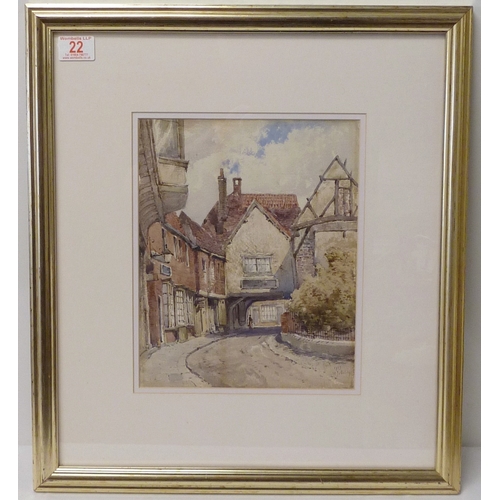 22 - William James Boddy: College St, York watercolour signed lower right and dated 1903.  23 x 29cm pres... 