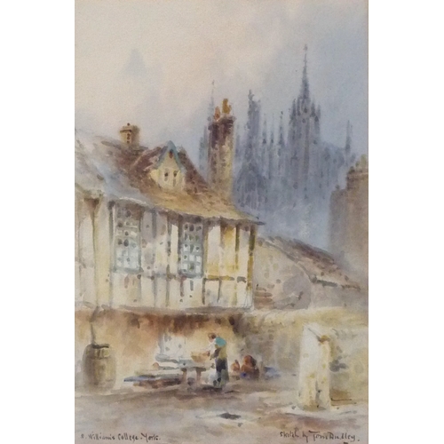 26 - Tom Dudley: St William's College, York watercolour signed and titled.  23 x 25cm presented in a peri... 