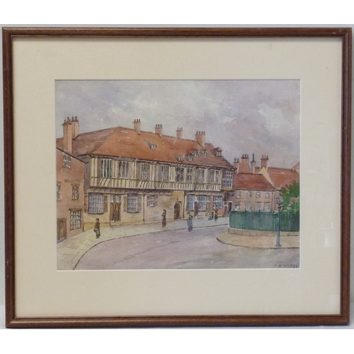 43 - York Minster from the city walls,  watercolour David Horner 1955, 37 x 28cm presented in a mount and... 
