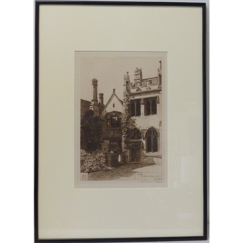 65 - Henry Sheppard Dale: Wells / Wells Cathedral, nine etchings from a larger series, each approximately... 