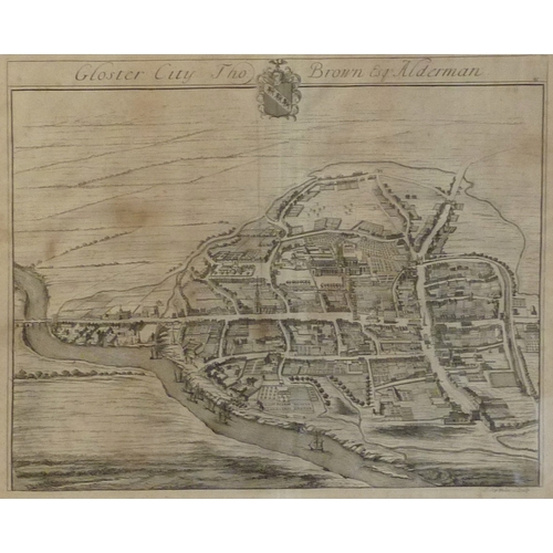 66 - Gloster City Tho: Brown Esq. Alderman (sic), engraving by J Kip, sheet approx 50 x 42cm in plain oak... 