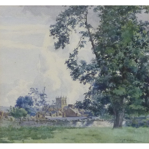 70 - Mabel Frances Wickham: watercolour landscape view, 35 x 33cm, presented in a mount and frame.  From ... 