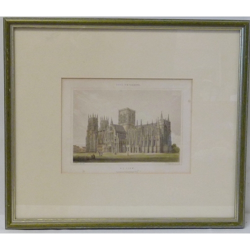 84 - The Deanery York, 19th engraving 27 x 20.5cm presented in a mount and frame; Wren, limited edition p... 