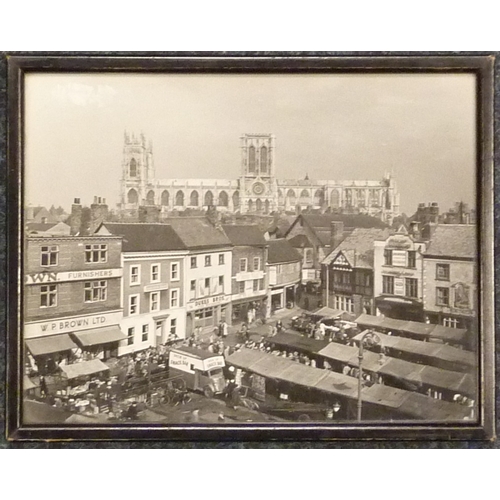 59 - York Minster / St Mary's Abbey:  a Stevengraph silk bookmark, framed, 34cm long incl tassel; a frame... 