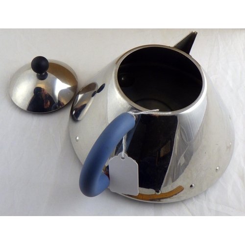 96 - An Alessi Michael Graves teapot, stainless steel of conical design.