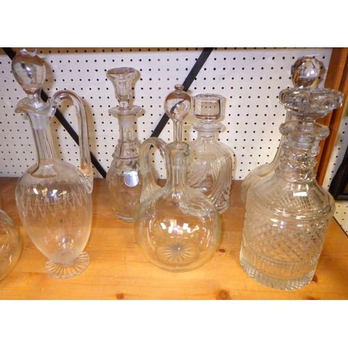 158 - Ten various glass decanters (10)