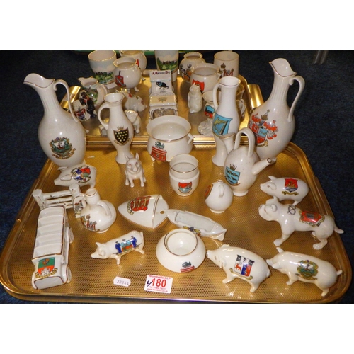 180 - A qty of misc crested china (2)