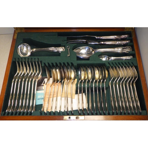 191 - A cased Kings pattern canteen of cutlery (missing knife)